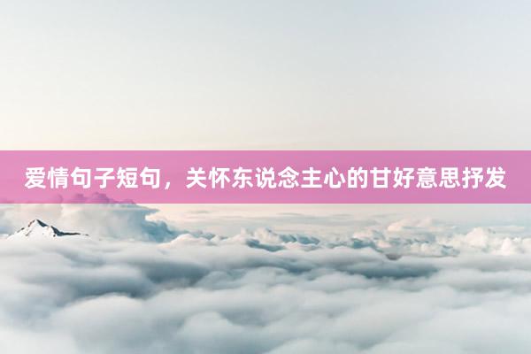 爱情句子短句，关怀东说念主心的甘好意思抒发